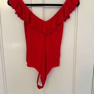 Aritzia red bodysuit